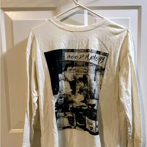 Lucky Brand Cream Long Sleeve Graphic Tee with Black Photo Print